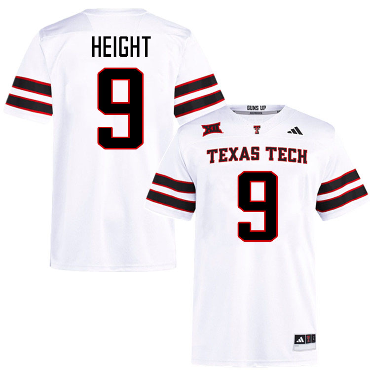 #9 Romello Height Texas Tech Red Raiders Jerseys College Football Uniforms Stitched-White #9 Romello Height Texas Tech Red Raiders Jerseys College Football Uniforms Stitched-White